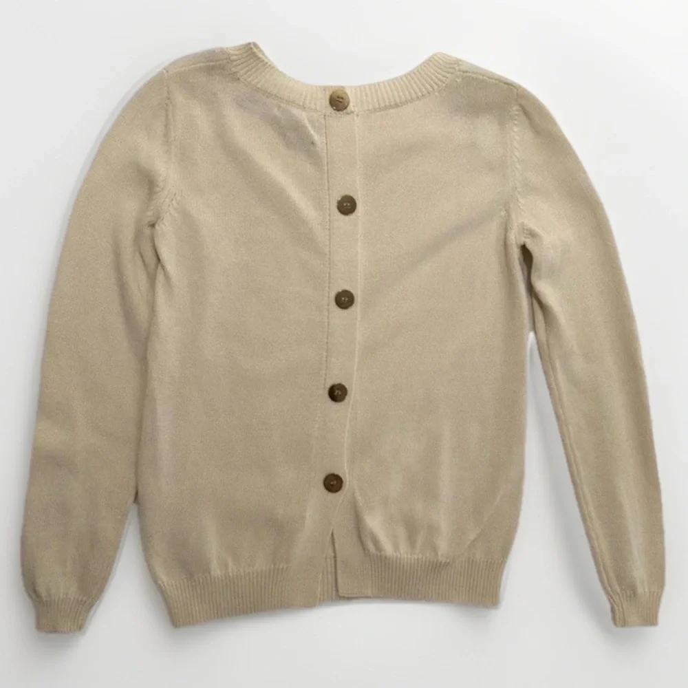 Massimo Dutti Italian‎ Made Cotton Ivory Oversized Sweater Women’s Size XS